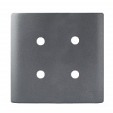 Placa p/ 4 Furos 4x4 - Novara Preto Grafite